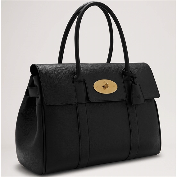 Mulberry Bayswater Black & Brass Small Classic Grain